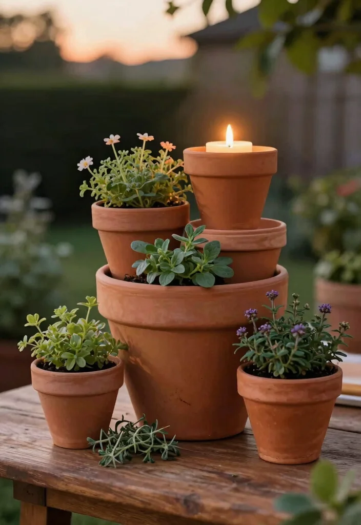 7 Smart DIY Candle Holder Plant Stand Ideas to Try 4. Terracotta Candle Holder Pots 0