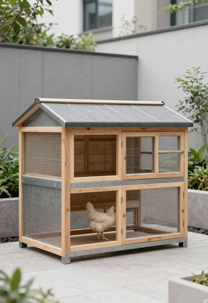 7 Smart Garden Shed Chicken Coop Ideas for Fresh Eggs 5. Modern Minimalist Coop 0