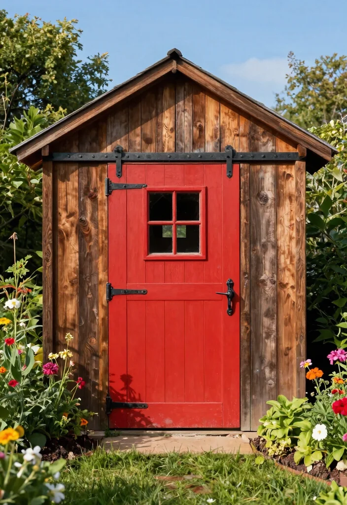 7 Stylish Garden Shed Doors Ideas That Make a Statement 1. Classic Barn Door Charm 0