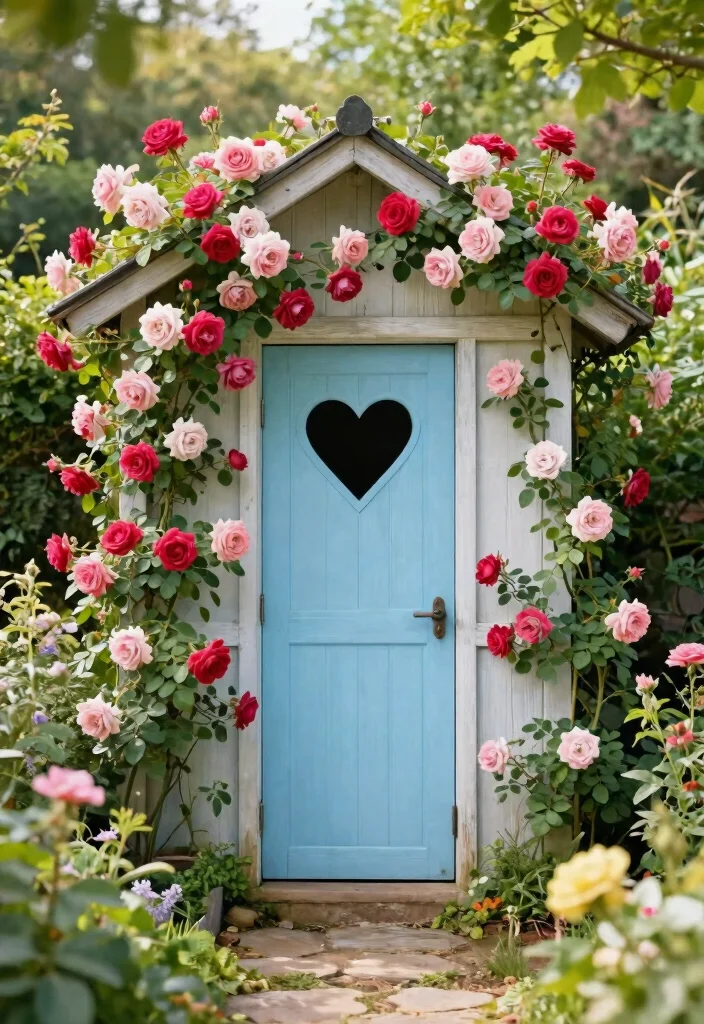 7 Stylish Garden Shed Doors Ideas That Make a Statement 2. Whimsical Cottage Doors 0