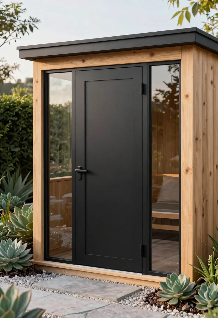 7 Stylish Garden Shed Doors Ideas That Make a Statement 3. Modern Minimalist Designs 0