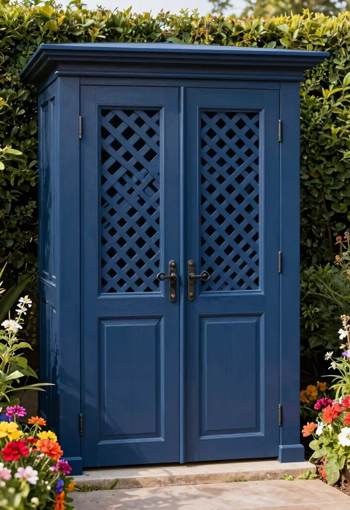 7 Stylish Garden Shed Doors Ideas That Make a Statement 4. Vintage Chippendale Patterns 0