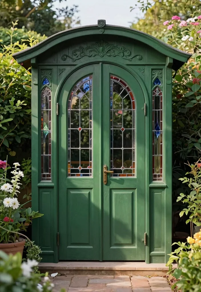 7 Stylish Garden Shed Doors Ideas That Make a Statement 6. Decorative Arched Doors 0