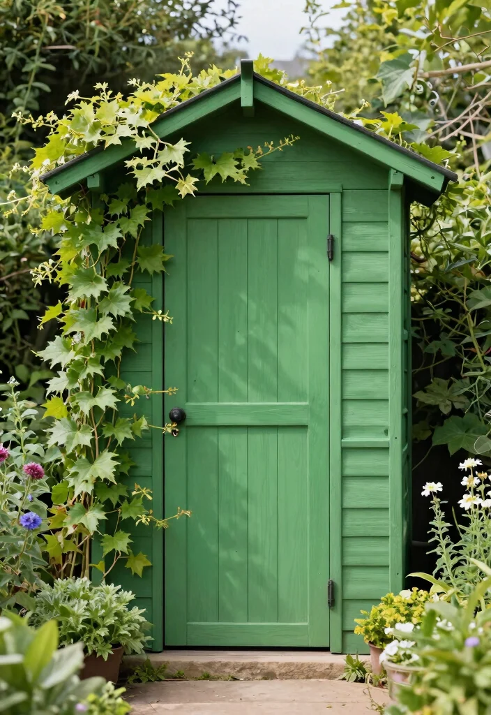 7 Stylish Garden Shed Doors Ideas That Make a Statement 7. Eco Friendly Green Doors 0