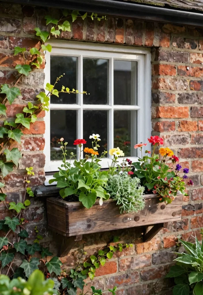 7 Timeless Outdoor Brick Planter Ideas That Last 4. Rustic Brick Window Boxes 0