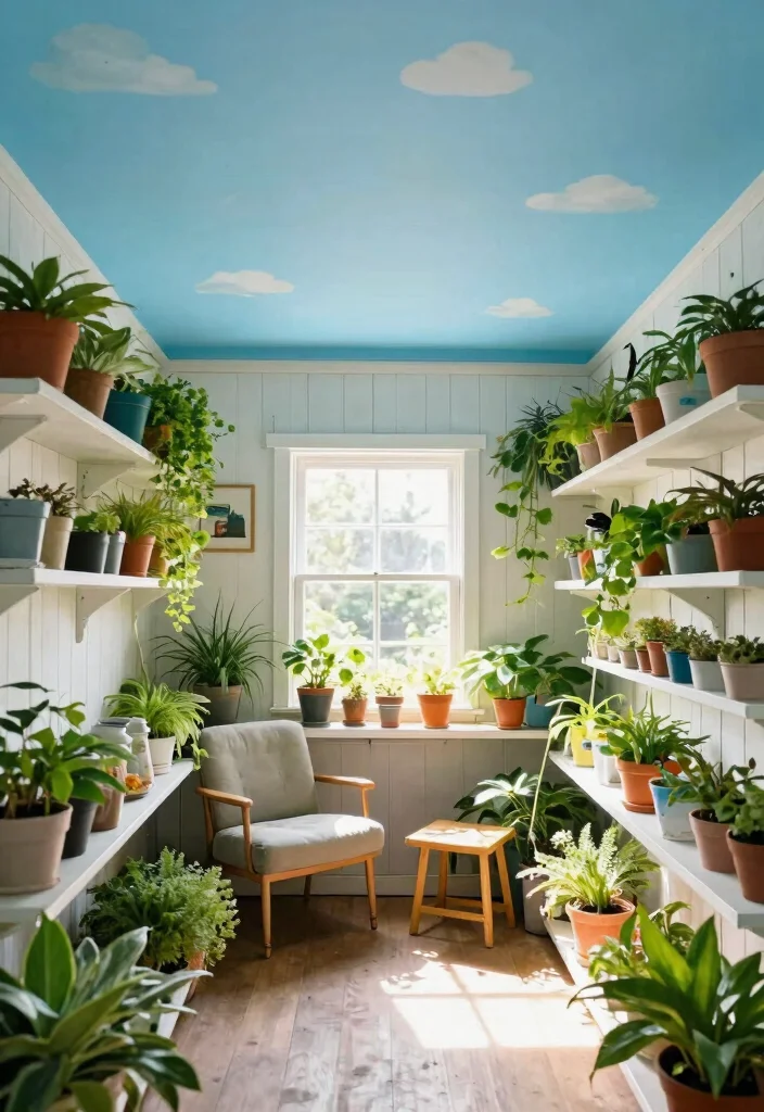7 Unique Garden Shed Ceiling Ideas for a Finished Look 2. Painted Ceilings 0