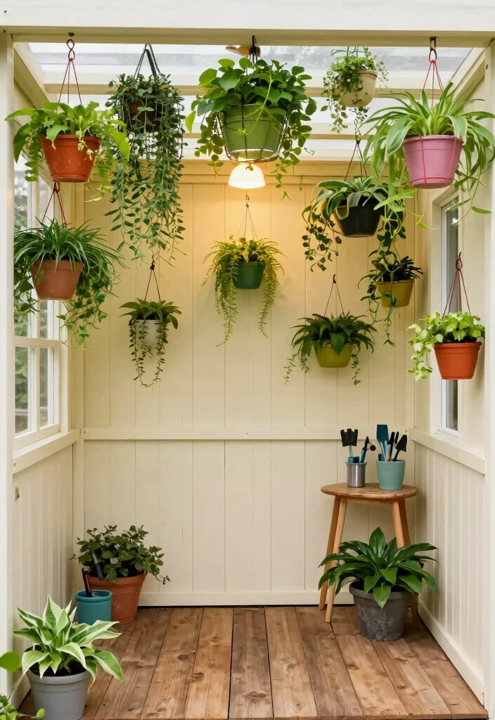 7 Unique Garden Shed Ceiling Ideas for a Finished Look 3. Vertical Garden Ceiling 0