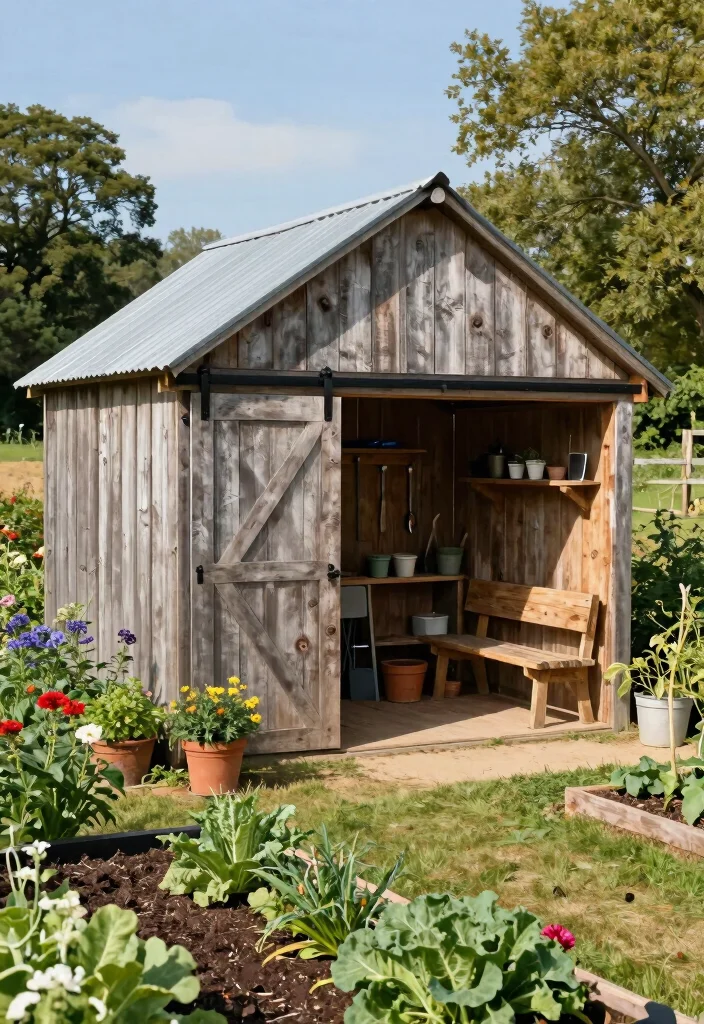 7 Unique Garden Shed Model Ideas: Custom Builds for Eco-Friendly Gardening 24 7 Unique Garden Shed Model Ideas Custom Builds for Eco Friendly Gardening 4. Rustic Barn Shed 0