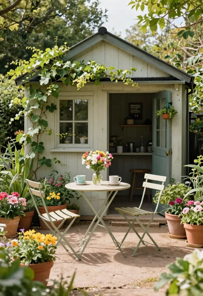 9 Aesthetic Garden Shed Decorating Ideas for a Cozy Vibe 5. Outdoor Seating Area 0