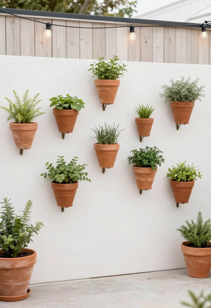 9 Charming Hanging Planter Ideas Outdoor Spaces Need 6. Simple Wall Hooks with Terracotta Pots 0