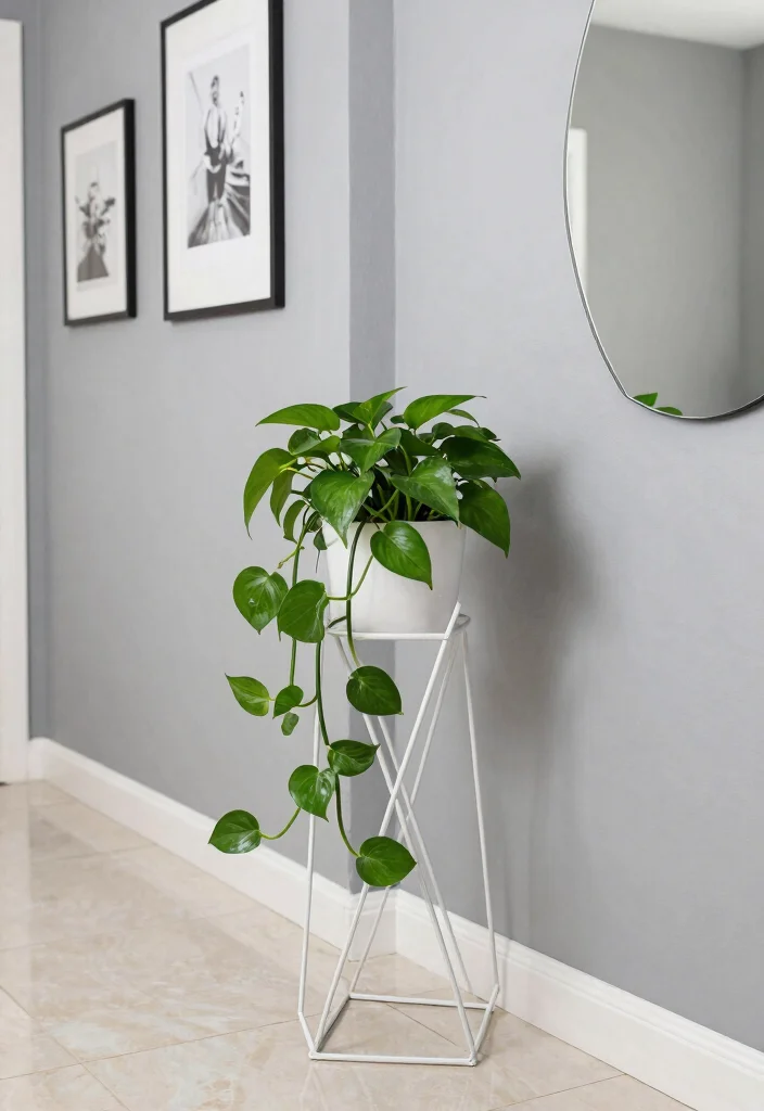 9 Clean White Plant Stand Ideas for a Modern Interior 3. Geometric Plant Stand 0