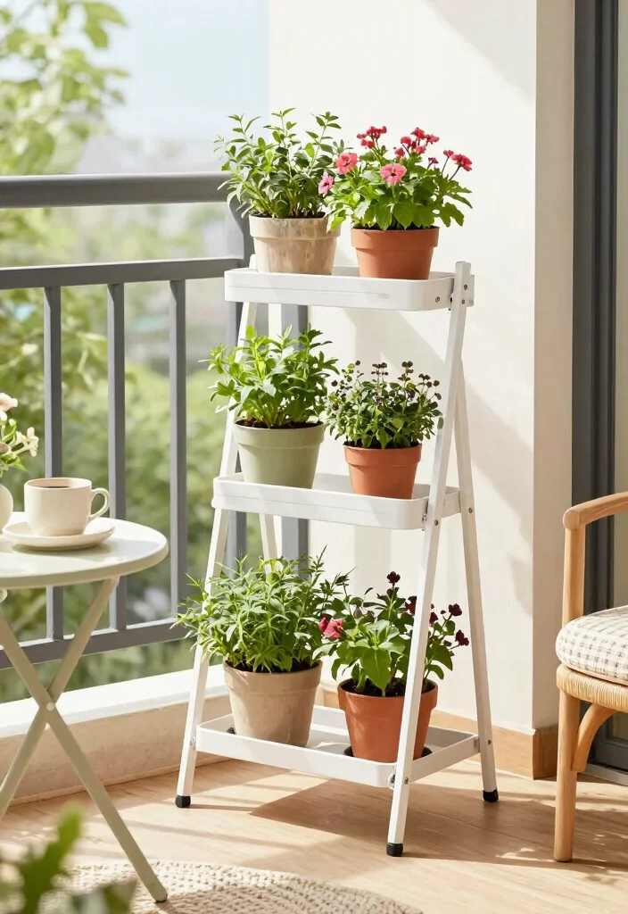 9 Clean White Plant Stand Ideas for a Modern Interior 5. Foldable Plant Stand 0