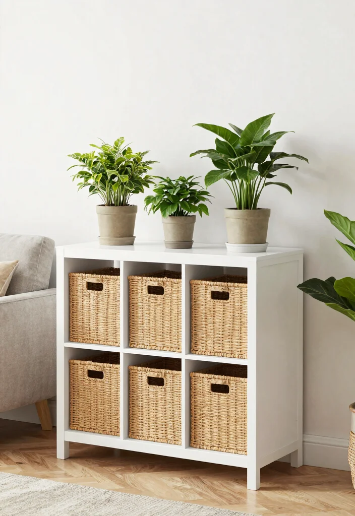 9 Clean White Plant Stand Ideas for a Modern Interior 9. Combination Plant Stand and Storage 0