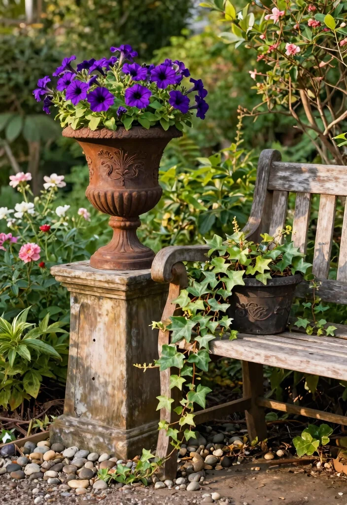 9 Elegant Outdoor Urn Planter Ideas Classic Styles 2. Vintage Cast Iron Urns 0