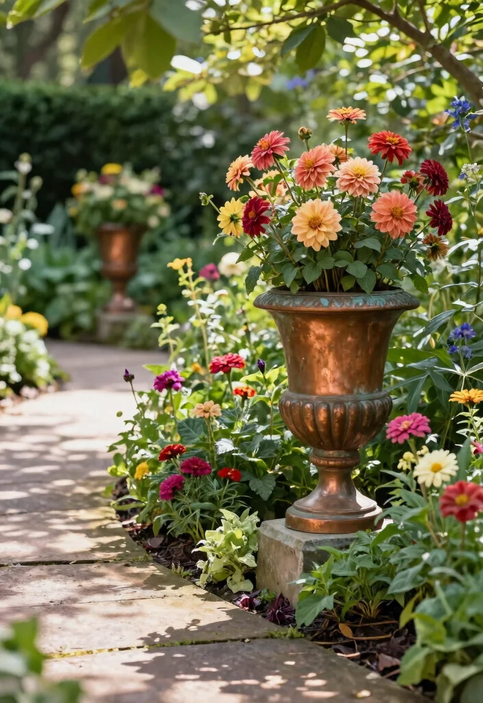 9 Elegant Outdoor Urn Planter Ideas Classic Styles 8. Vintage Copper Urns 0