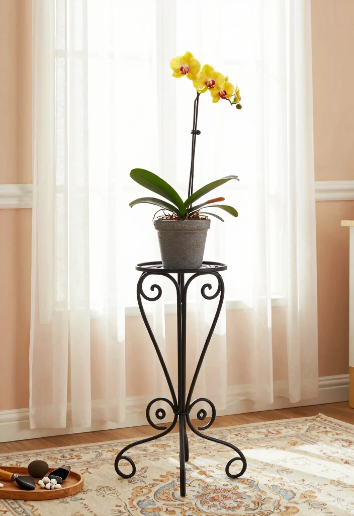 9 Elegant Victorian Plant Stand Ideas for a Formal Look 2. Ornate Wrought Iron Stands 0