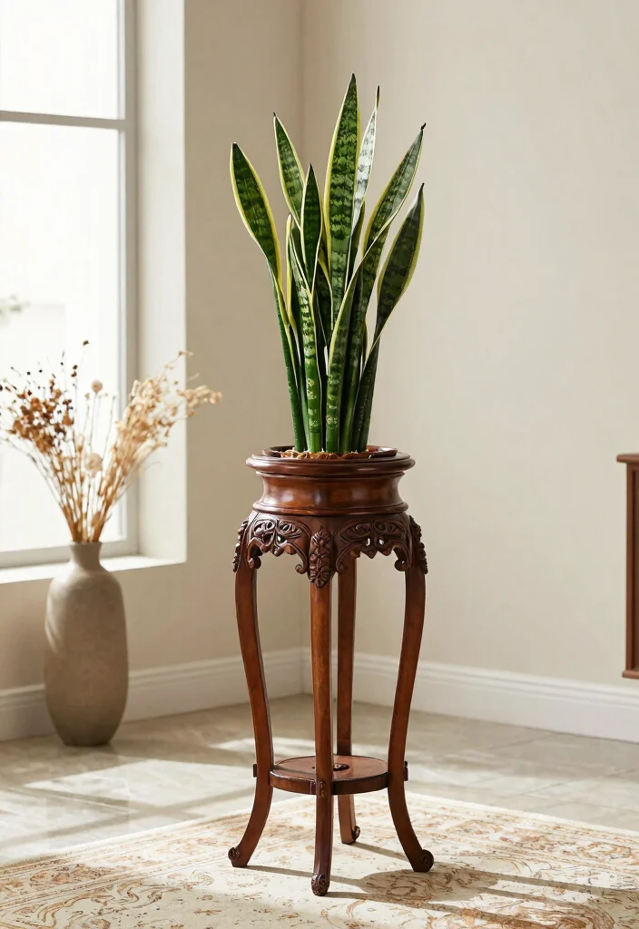 9 Elegant Victorian Plant Stand Ideas for a Formal Look 4. Antique Pedestal Stands 0