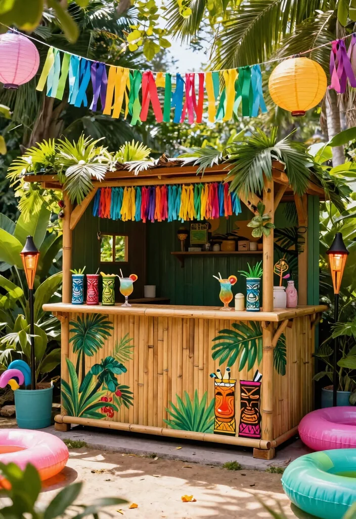 9 Fun Garden Shed Bar Ideas for the Ultimate Summer Party 2. Tropical Oasis Bar 0