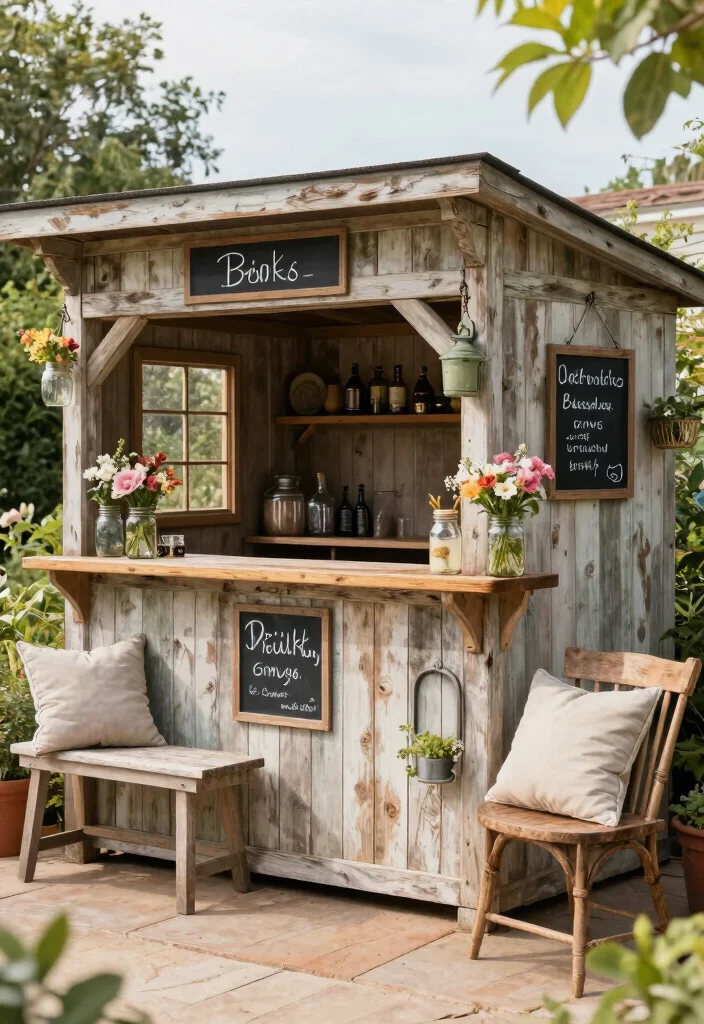 9 Fun Garden Shed Bar Ideas for the Ultimate Summer Party 5. Farmhouse Style Bar 0