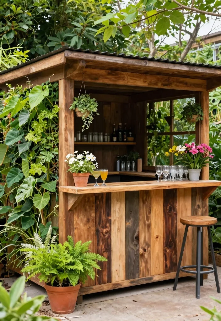9 Fun Garden Shed Bar Ideas for the Ultimate Summer Party 7. Eco Friendly Garden Bar 0