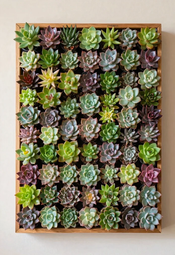 9 Practical Shallow Planter Ideas for Outdoor Succulents 9. Succulent Wall Art with Shallow Planters 0