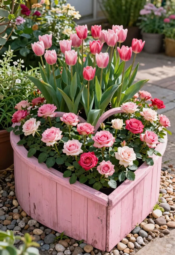9 Romantic Valentine Outdoor Planter Ideas for Your Porch 1. Heart Shaped Flower Planters 0