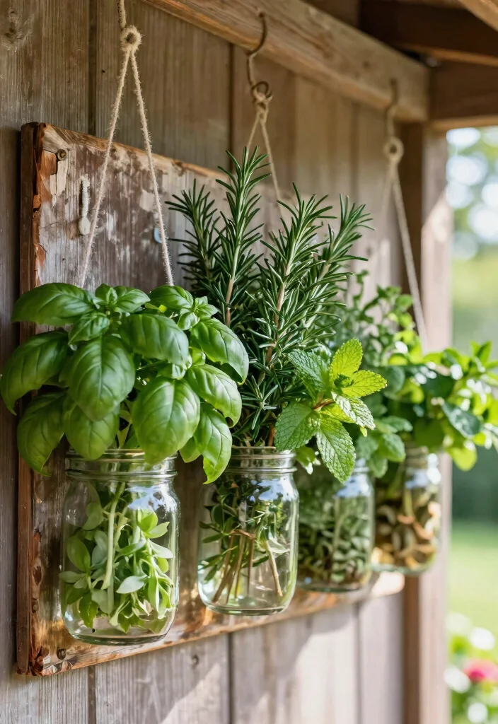 9 Romantic Valentine Outdoor Planter Ideas for Your Porch 2. Hanging Herb Garden 0