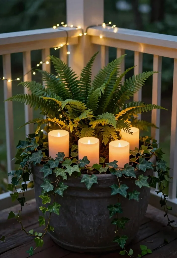 9 Romantic Valentine Outdoor Planter Ideas for Your Porch 5. Romantic Candlelit Planter 0
