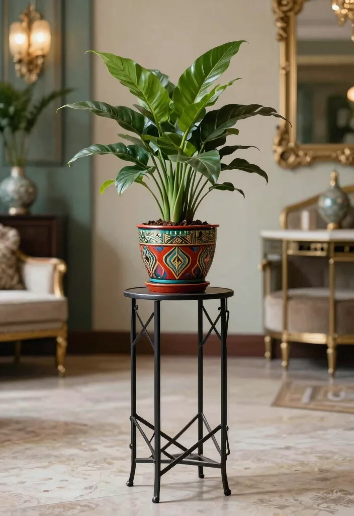9 Timeless Iron Plant Stand Ideas for a Classic Look 6. Art Deco Influenced Stands 0