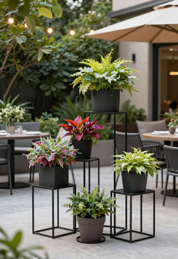 9 Timeless Iron Plant Stand Ideas for a Classic Look 8. Contemporary Outdoor Plant Stands 0