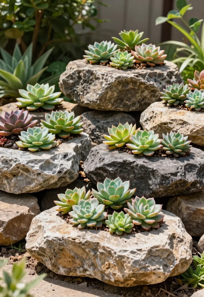 9 Unique Succulent Planter Ideas for Outdoor Low Care Spaces 5. Faux Rock Planters 0