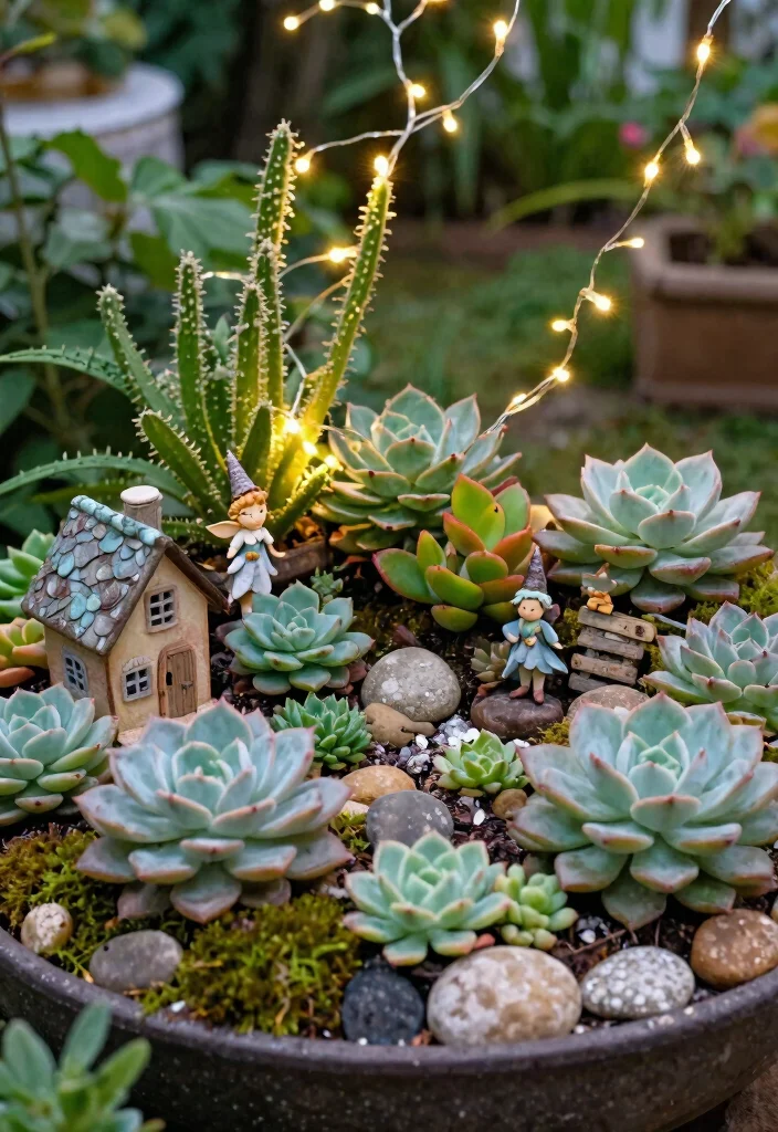 9 Unique Succulent Planter Ideas for Outdoor Low Care Spaces 9. Succulent Fairy Garden 0