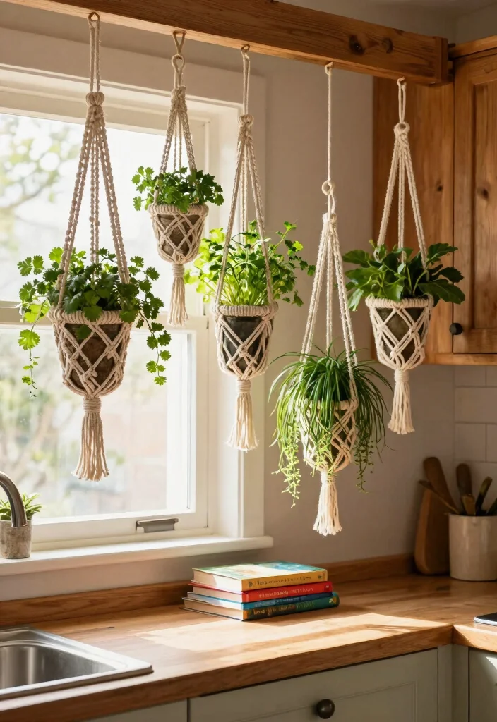 9 Useful Kitchen Plant Stand Ideas for Fresh Herbs 3. Hanging Herb Gardens 0