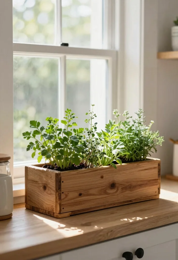 9 Useful Kitchen Plant Stand Ideas for Fresh Herbs 9. Rustic Wooden Window Boxes 0